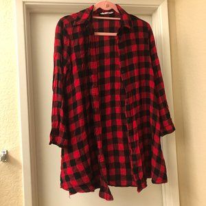🌟VALENTINE'S DAY - Women's 100% Rayon Plaid Top (Medium)